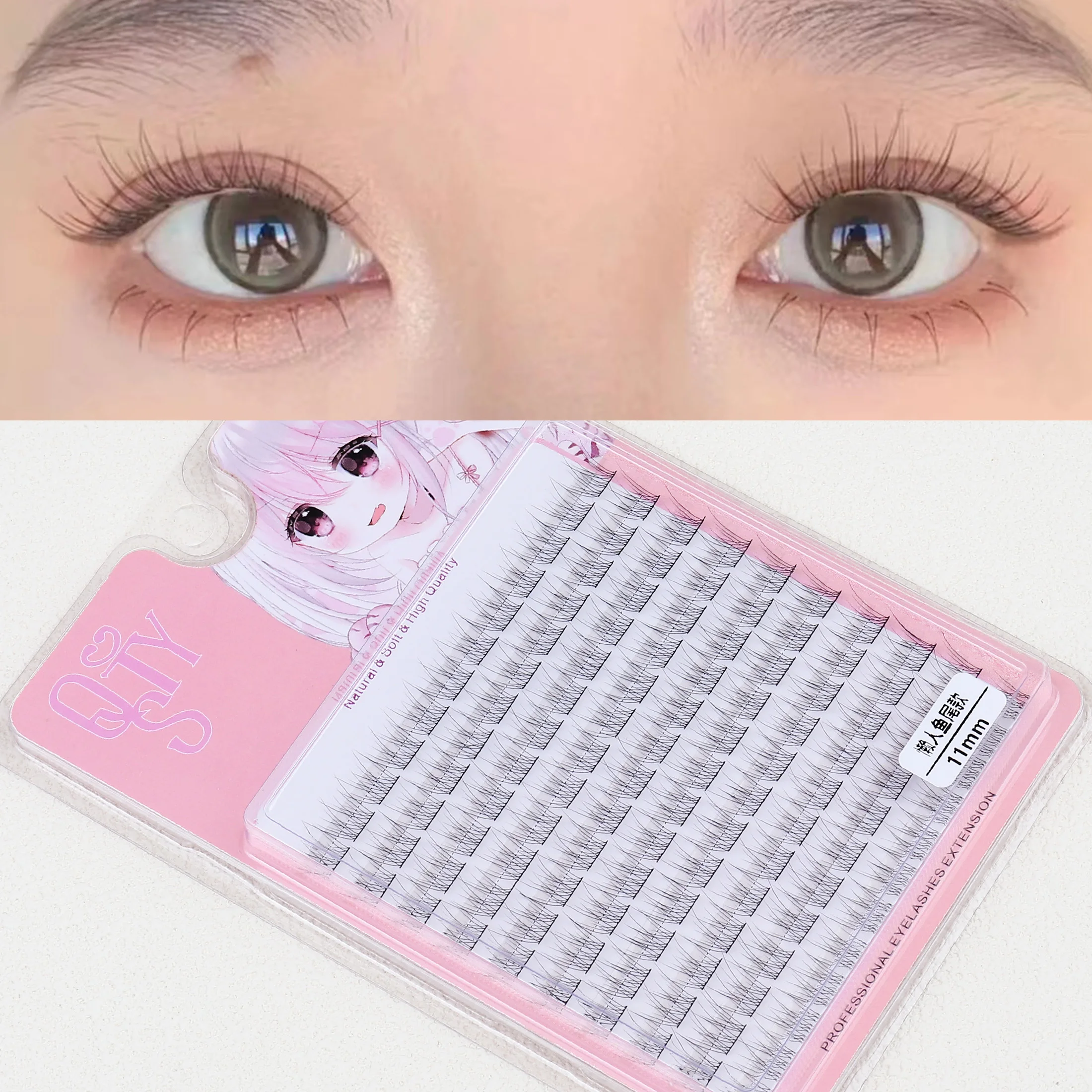 120 PCS DIY Cluster Eyelashes Extension Bundles 3D Natural Bunch Segmented False Lashes Individual Volume Mink Eyelash