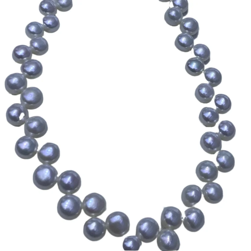 

Rare Genuine Natural South Sea White Bottom Pearl Necklace 17' 7-8mm