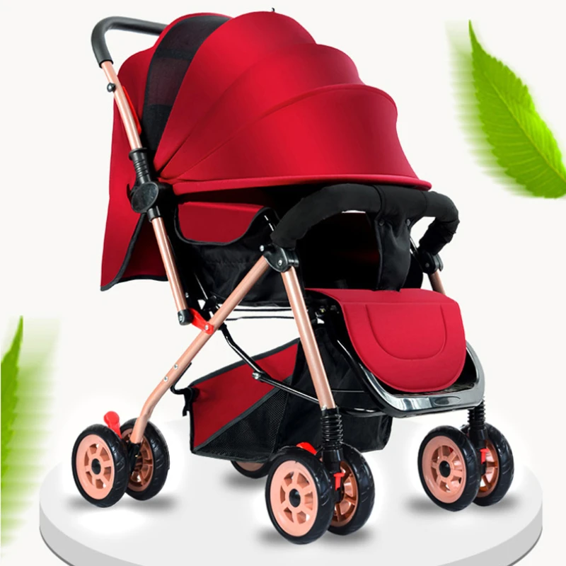 

EG41 High View Baby Stroller, Lightweight Reclining Pushchair, Foldable Four Wheel Pram, Reversible Baby Carriage For Travel