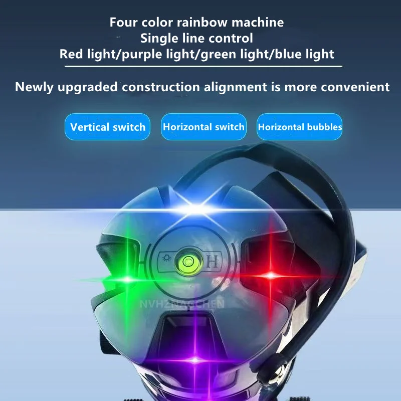 5 Lijnen 6 Punten Laser Niveau Paars Blauw Groen Rood Automatische Zelfnivellerende 360 ​​Horizontale Verticale Kruis Laserstraal lijn