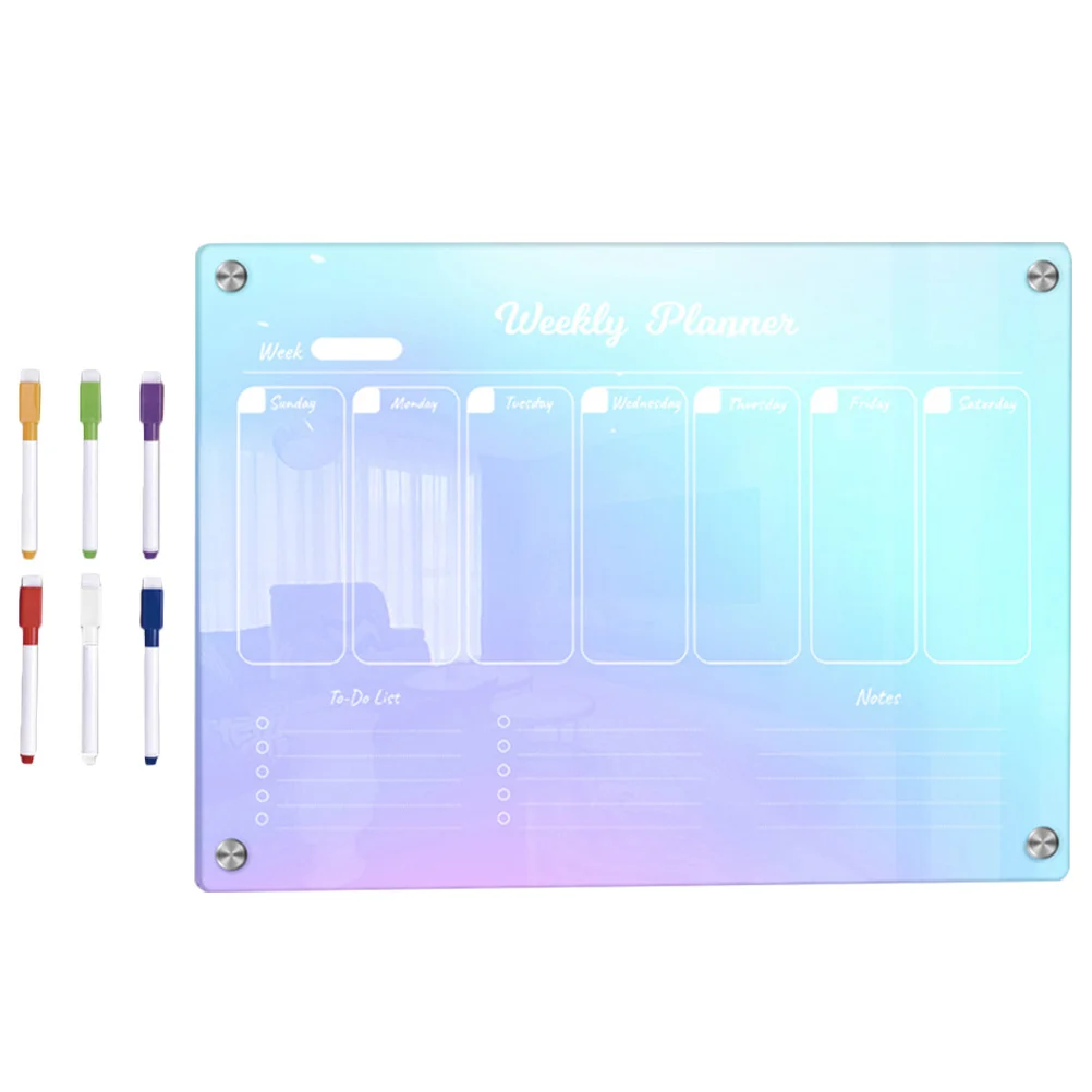 

1Set Magnetic Dry Erase Board Clear Acrylic Fridge Planner Kitchen Message Organizer to Do List Reminder Fridge Magnet Board