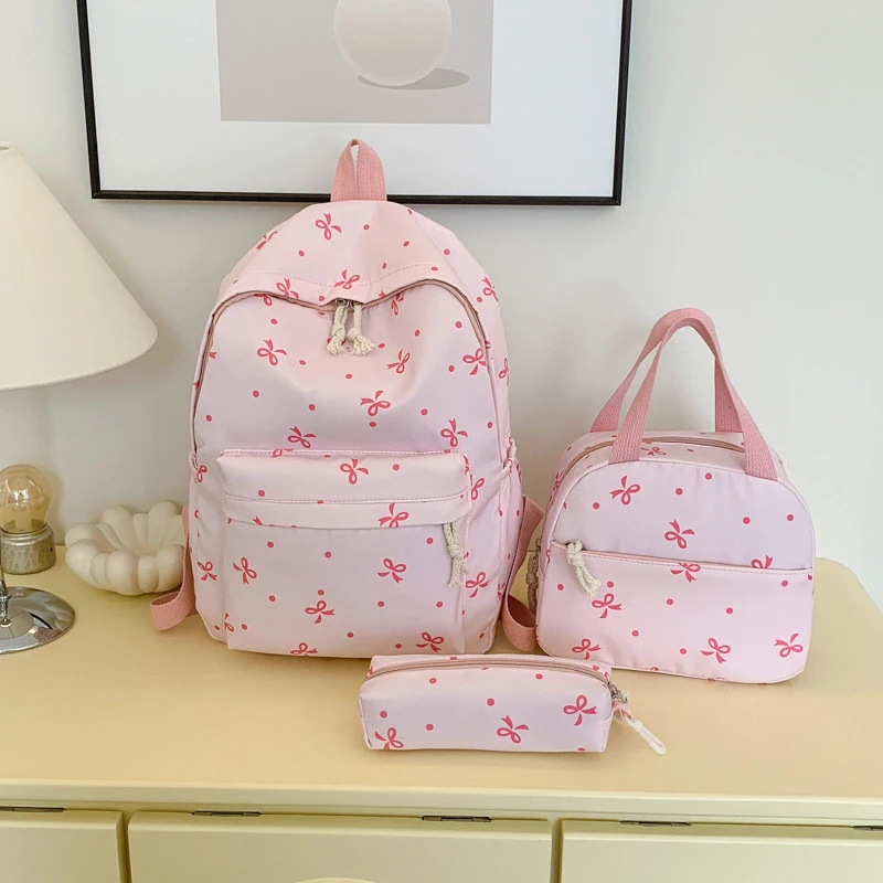 Large Capacity Backpack Student School Bag Travel Rucksack Casual Daypack Vintage Laptop Bookbag Trendy Multi Pocket Lightweight