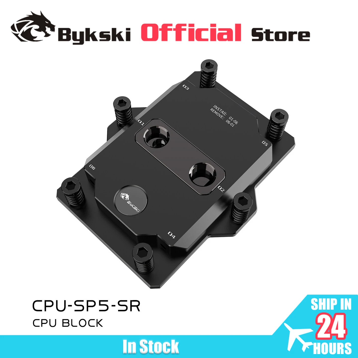 

Bykski CPU-SP5-SR CPU Water Block Use for AMD SP5 Socket Rectangle CPU / Copper Metal Radiator Liquid Cooling System