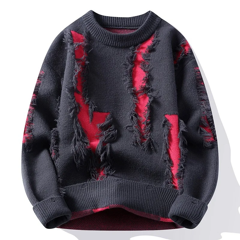 

2025 Autumn Men Casual Sweater Sweaters Round Neck Long Sleeve Male Knitted Sweater Harajuku Pullover