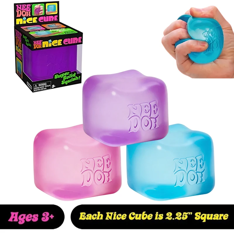 

Новинка 2026: Сенсорная игрушка-антистресс NeeDoh Nice Cube 2.25 дюйма, суперпрочная, для снятия тревоги и успокоения, для детей и взрослых