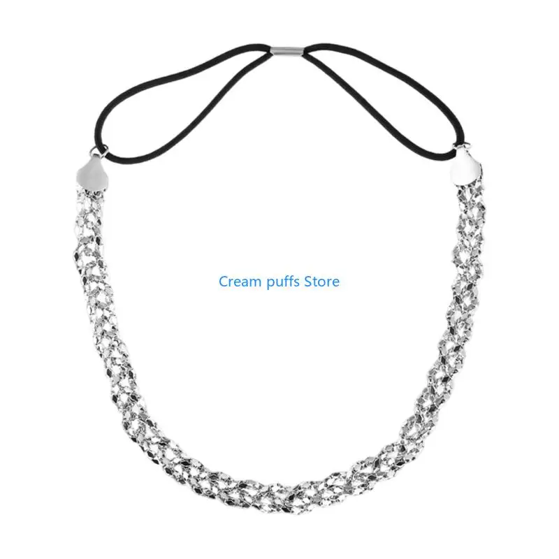 50LE Fashionable Hollow Metal Braided Headwear For Trendy Youth And Daily Activity