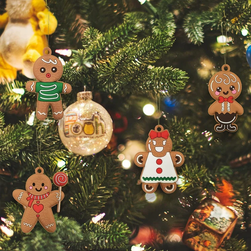 12pcs Sport Gingerbread Man Pendants Christmas Tree Hanging Ornament 2024 Xmas Noel Navidad Home Decoration New Year Gift 2025