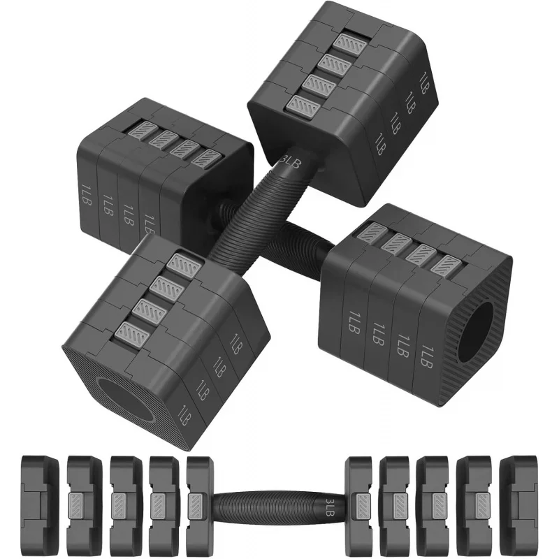 

AQAdjustable of 2,5-in-1 Adjustable Weight Dumbbells Women/Men,3lb/5lb/7lb/9lb/11lb Dumbbell Weights Set for H