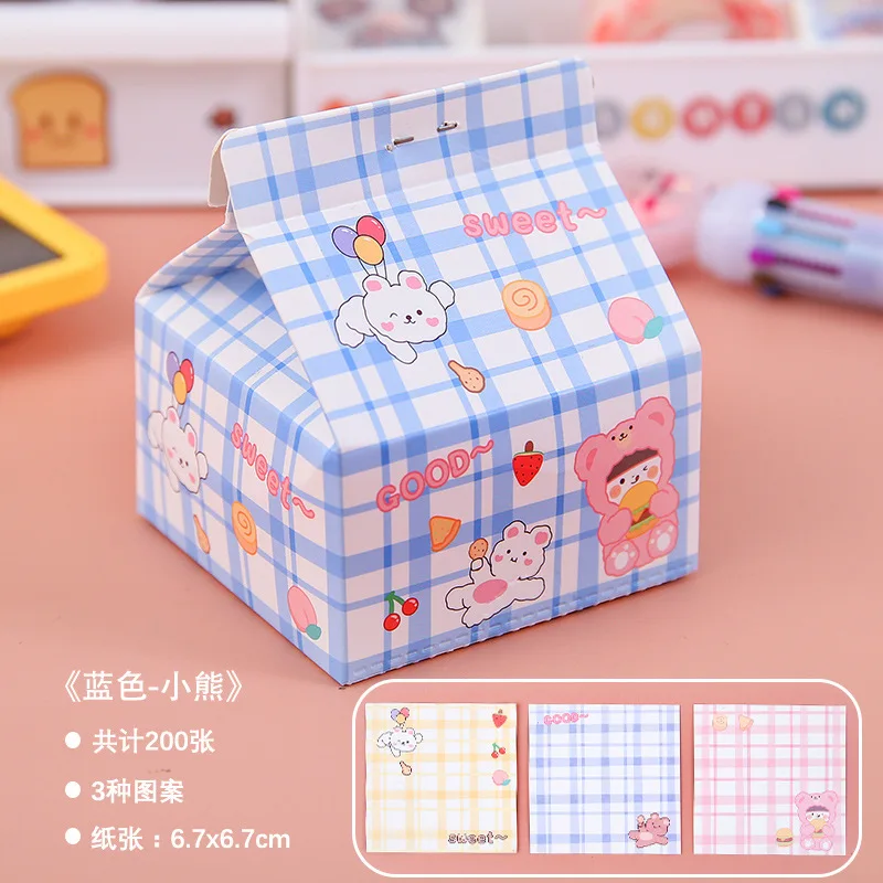 Small fresh milk box sticky note Korean version ins cute creative cartoon student girl sticky note paper