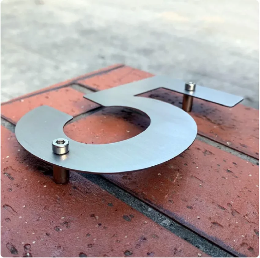 100mm Floating Stainless Steel House Numbers Outdoor Address Signs Metal Door Plates Big Modern Number For Garden Mailbox 0-9