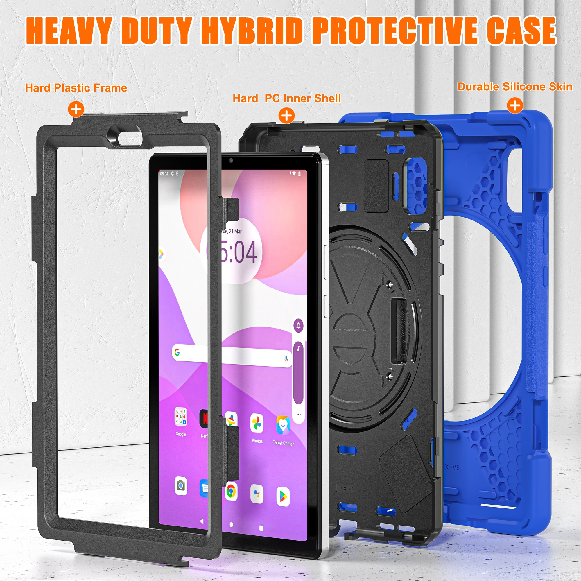 Case for Lenovo M8 4th Gen 2023 M9 2023 Pro 11.2 2022 3-Layer Full Body Protective Tablet Case Shockproof Hand/Shoulder Strap 