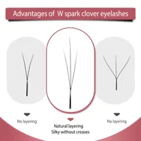 CoMango Mix&Single 8-15 3D W Eyelashes Extension 3D W Spark Clover Lashes Super Soft Black Eyelashes Makeup 3
