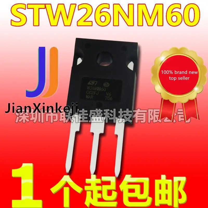 

10pcs 100% orginal new in stock STW26NM60N 26NM60N TO-247 20A 600V N channel field effect tube