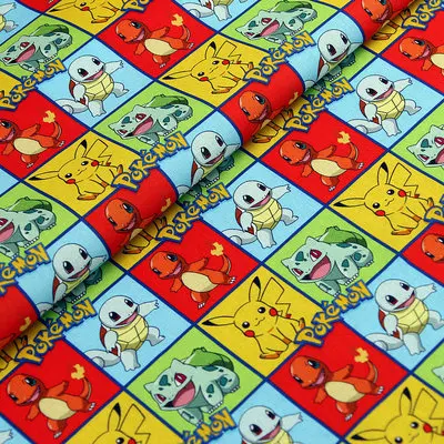 140cm di larghezza Pokemon Anime giapponese 100 tessuto di cotone per fai da te Patchwork tessile Tissu abbigliamento per la casa cucire materiale