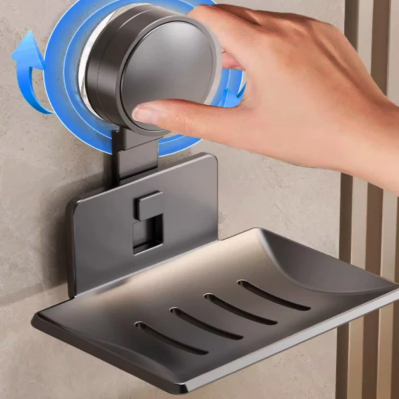 No-Drill Suction Cup Storage Rack Soap Storage Rack Toilet Drain Box Wall-Mounted Bathroom Soap Storage Rack Household Soap Box