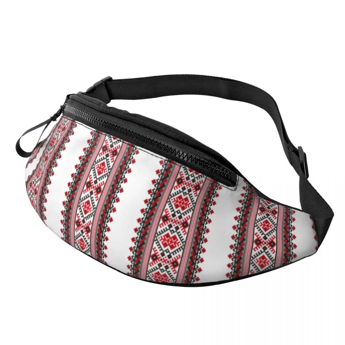 Casual Ukraine Vyshyvanka Embroidery Fanny Pack for Running Women Men Bohemian Geometric Crossbody Waist Bag Phone Money Pouch