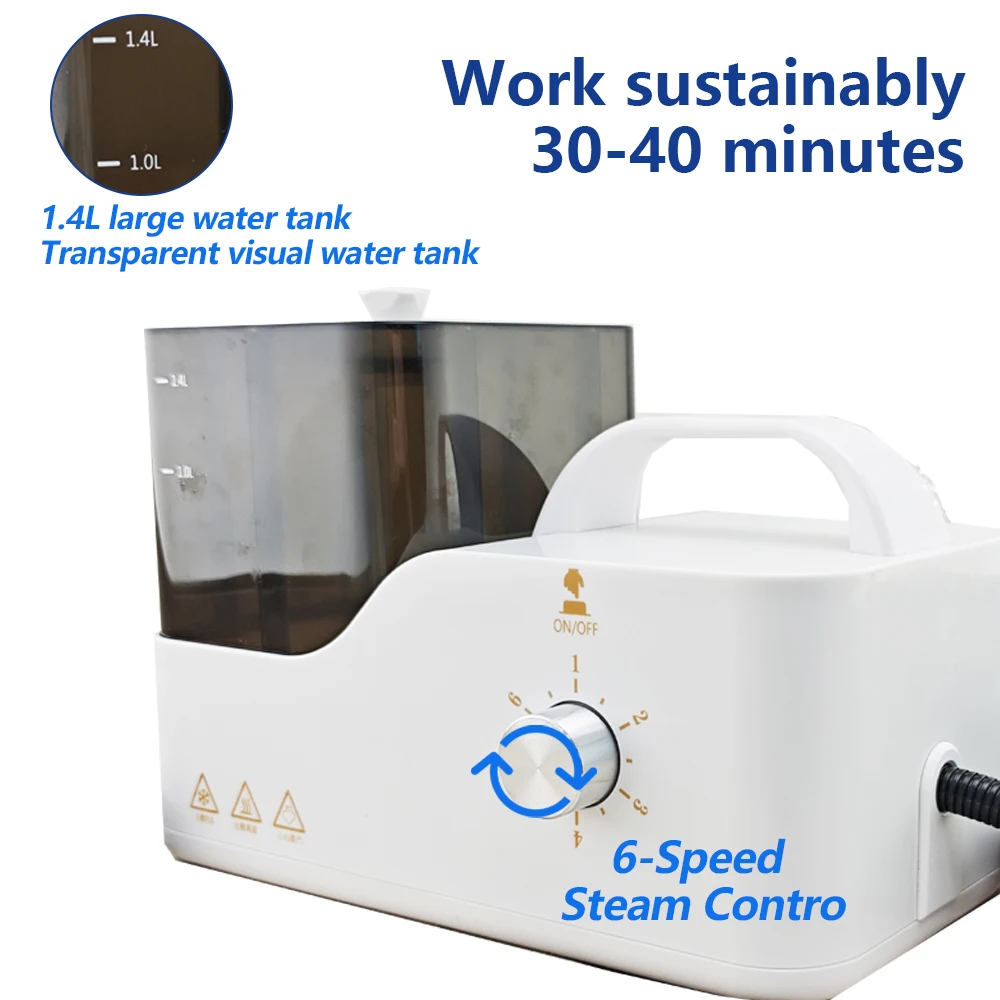 2600W High Pressure Steam Cleaner 1.4L 6-Speed Adjustable Household Steam Cleaning Machine for Carpet Kitchen Air Conditioner