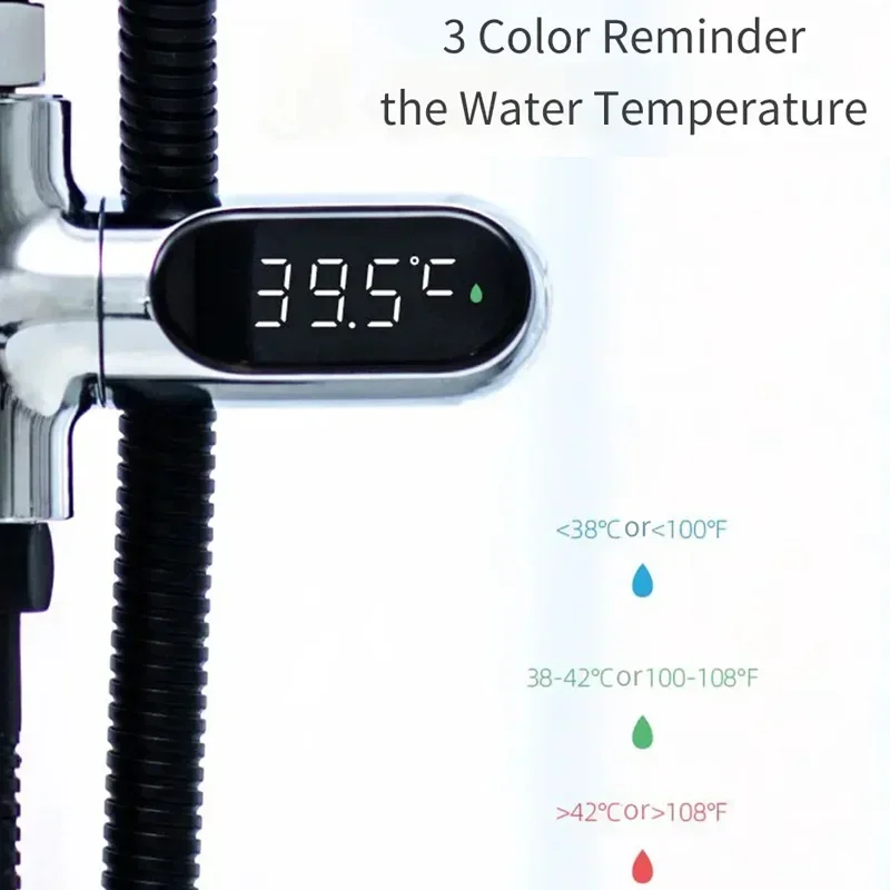 Youpin LED Display Home Water Shower Thermometer Flow Water Self-Generating Temperture Meter Monitor for Baby Care