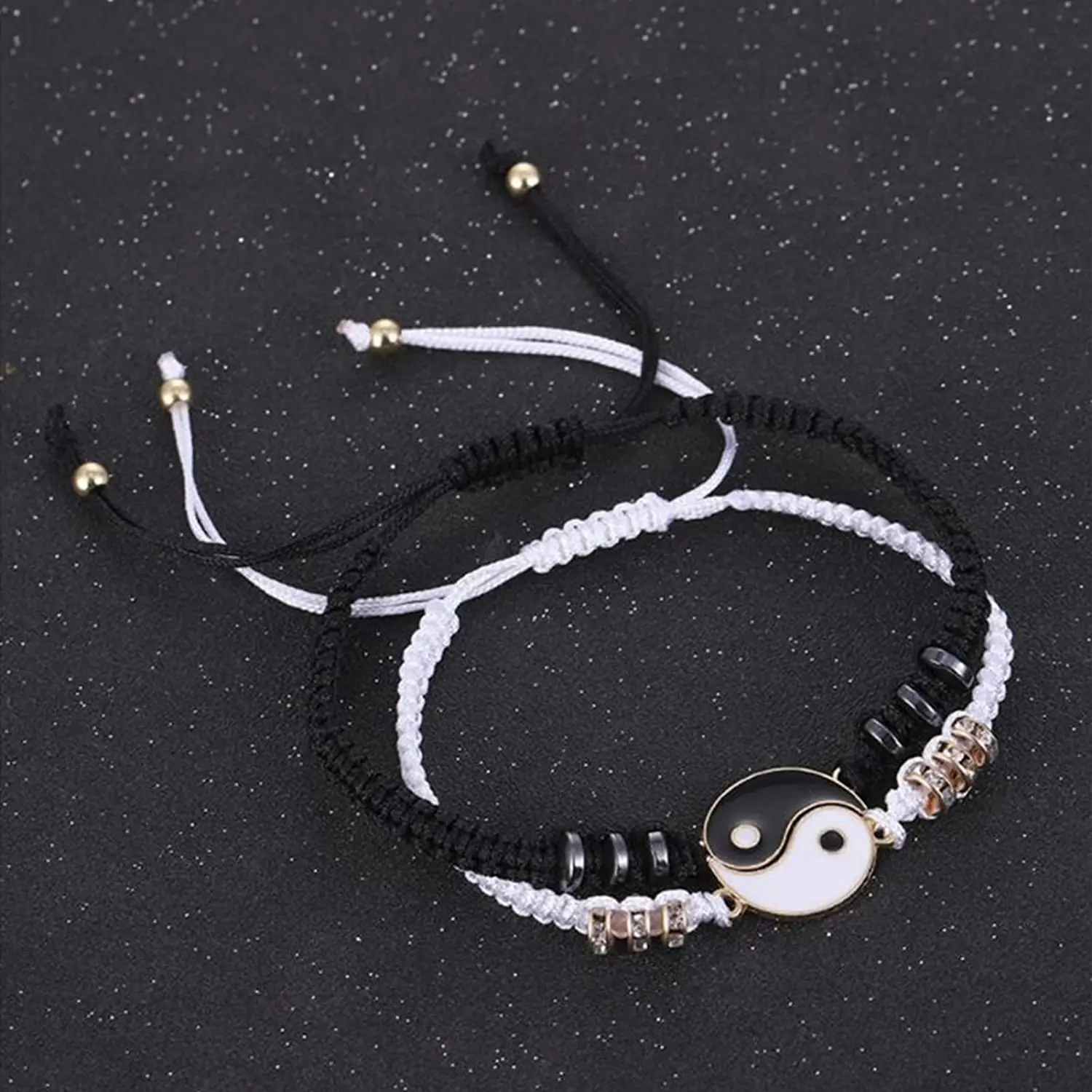 6 Pcs Yin Yang Tai Chi Bracelet Adjustable Matching Taiji Trigram Cord Bracelets Jewelry Couple BBF Friendship Lover