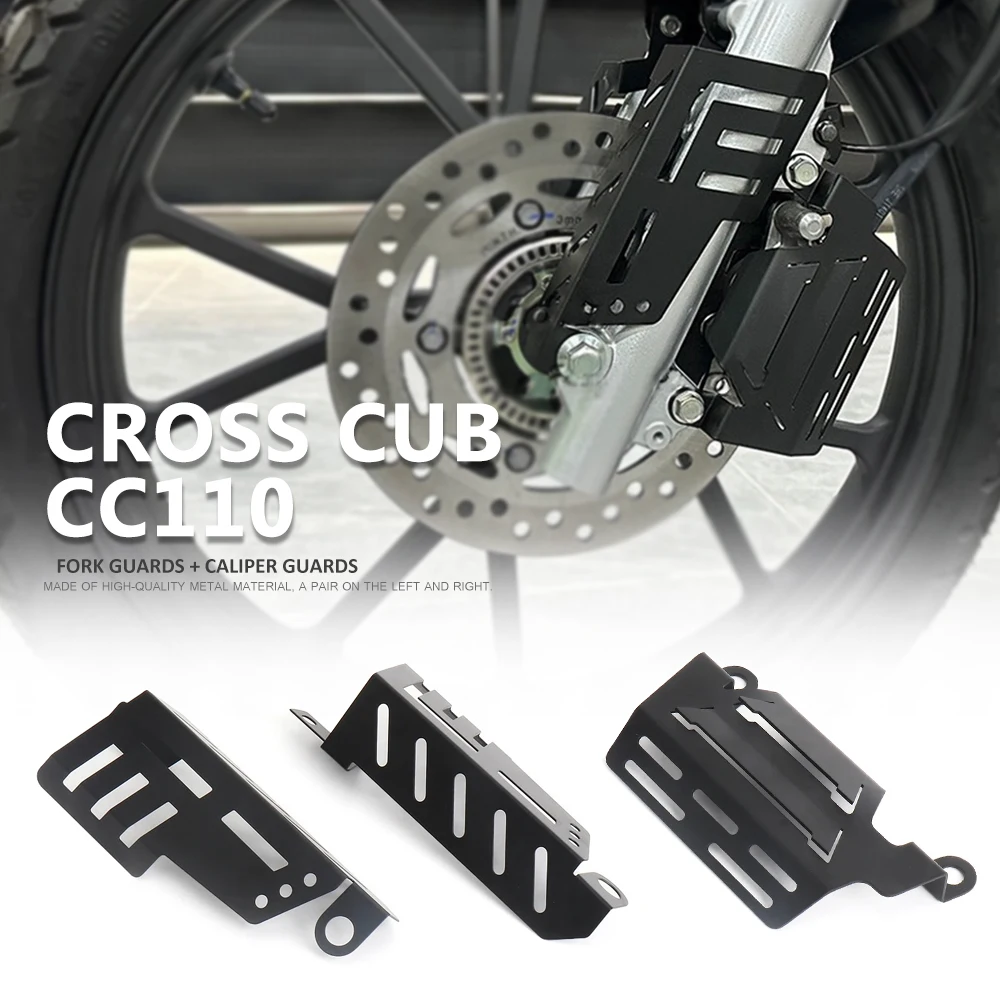 

Motorcycle Accessories Black Front Fork Guards kit Brake Caliper Guard For Honda Cross Cub CC110 CROSS CUB CC 110 2023 2024