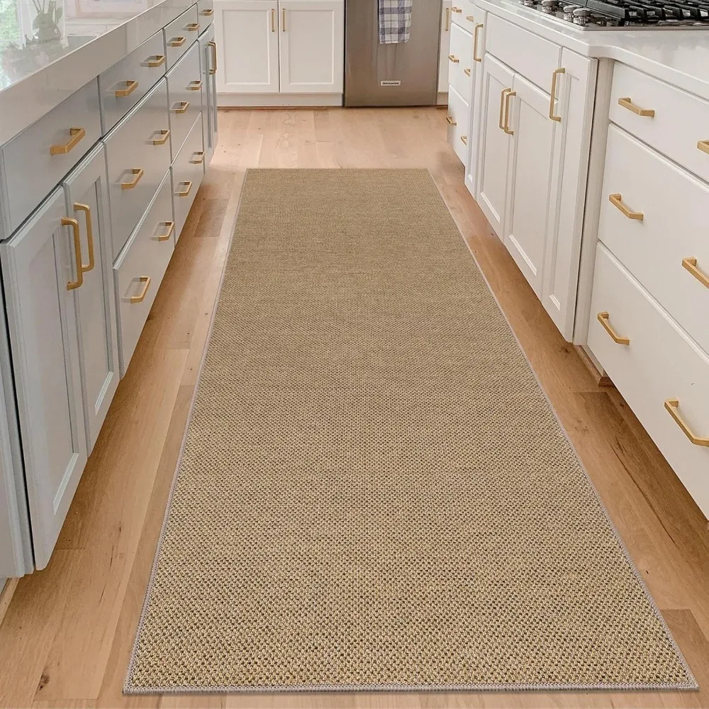 

SHACOS Easy Jute 3x10 ft Washable Runner Rug Non Slip Low Pile Thin Durable Faux Jute Farmhouse Rug for Entryway Hallway Patio K