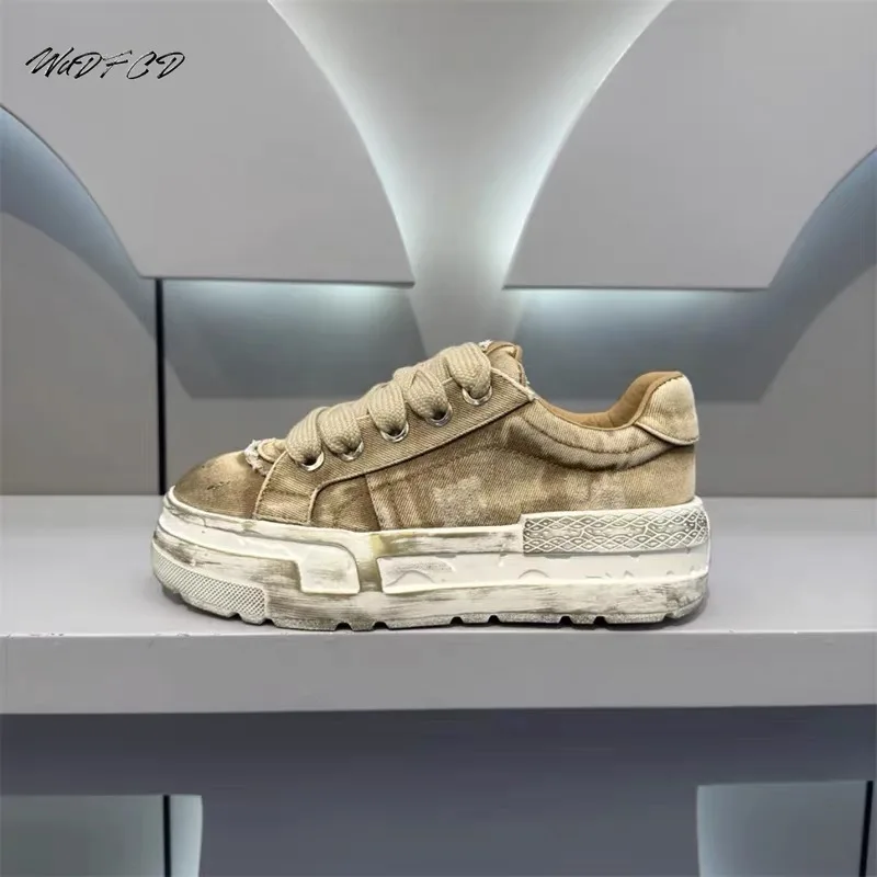 

Кроссовки, повседневные мужские дизайнерские потертые туфли, модная кожаная дышащая спортивная обувь на плоской платформе с увеличенной высотой