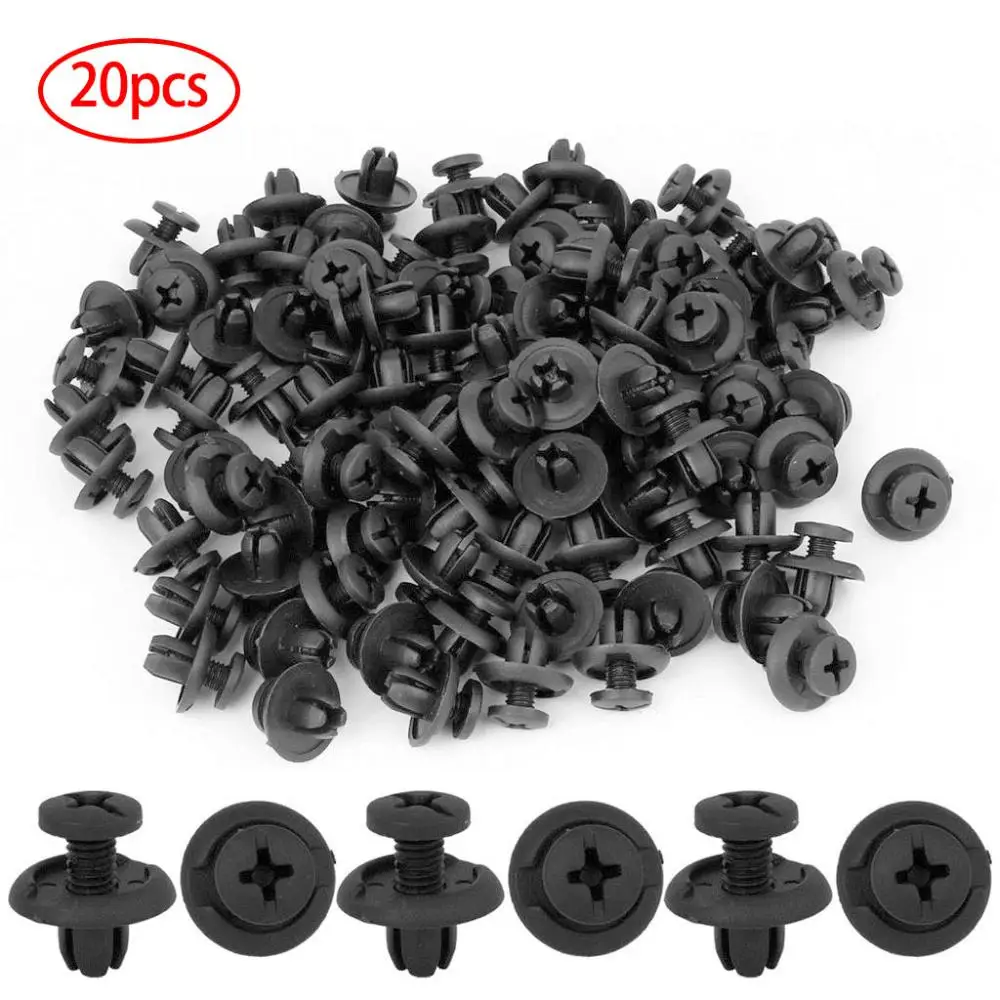 8mm Hole Door Rivet Plastic Clip Fasteners Black Cars Lined Cover Barbs Rivet Auto Fasteners Retainer Push Pin Clips