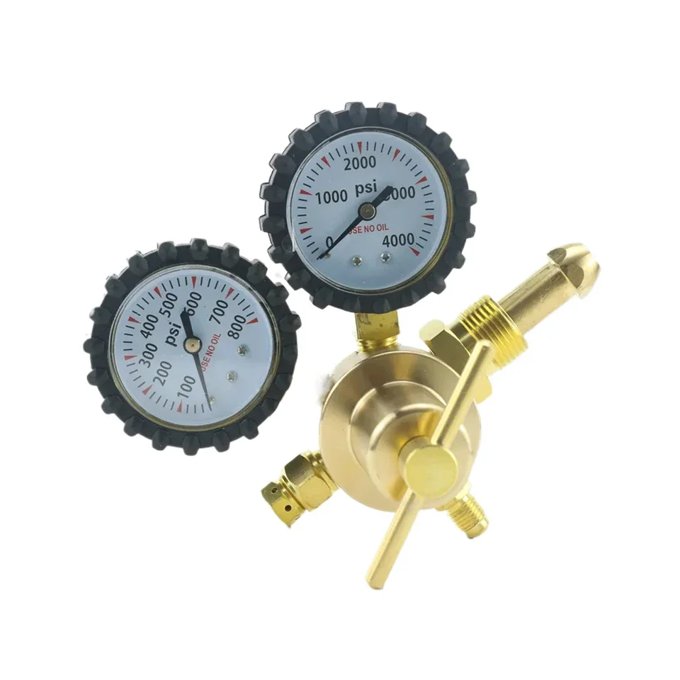 Nitrogen Regulator, Model 0-800 PSI Copper Inlet/Outlet Barometer