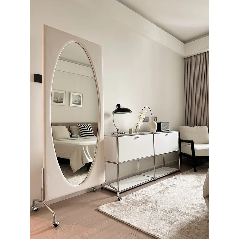 

Internet Celebrity French Full Body Mirror Oval Floor Mirror Home Removable Clothing Store Wedding Shop Fitting Mirror