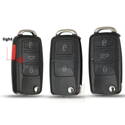 Jingyuqin Sostituzione Pieghevole Chiave A Distanza Dell'automobile Borsette Caso Fob Per VW Passat Polo Golf Touran Bora Ibiza Leon Octavia Fabia Logo