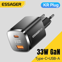 Essager 33W GaN Digital Display PD Fast Charging USB C For iPhone 16 15 Max Pro iPad Xiaomi Poco Samsung Portable Travel Charger