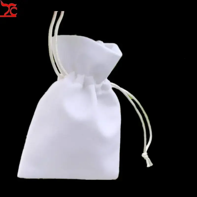 Good Velvet Pouch Bag with Ribbon Gift Bags Drawstring Pouches Jewelry Sack Packing Eyelashes Makeup Thanksgiving Gifts 50Pcs