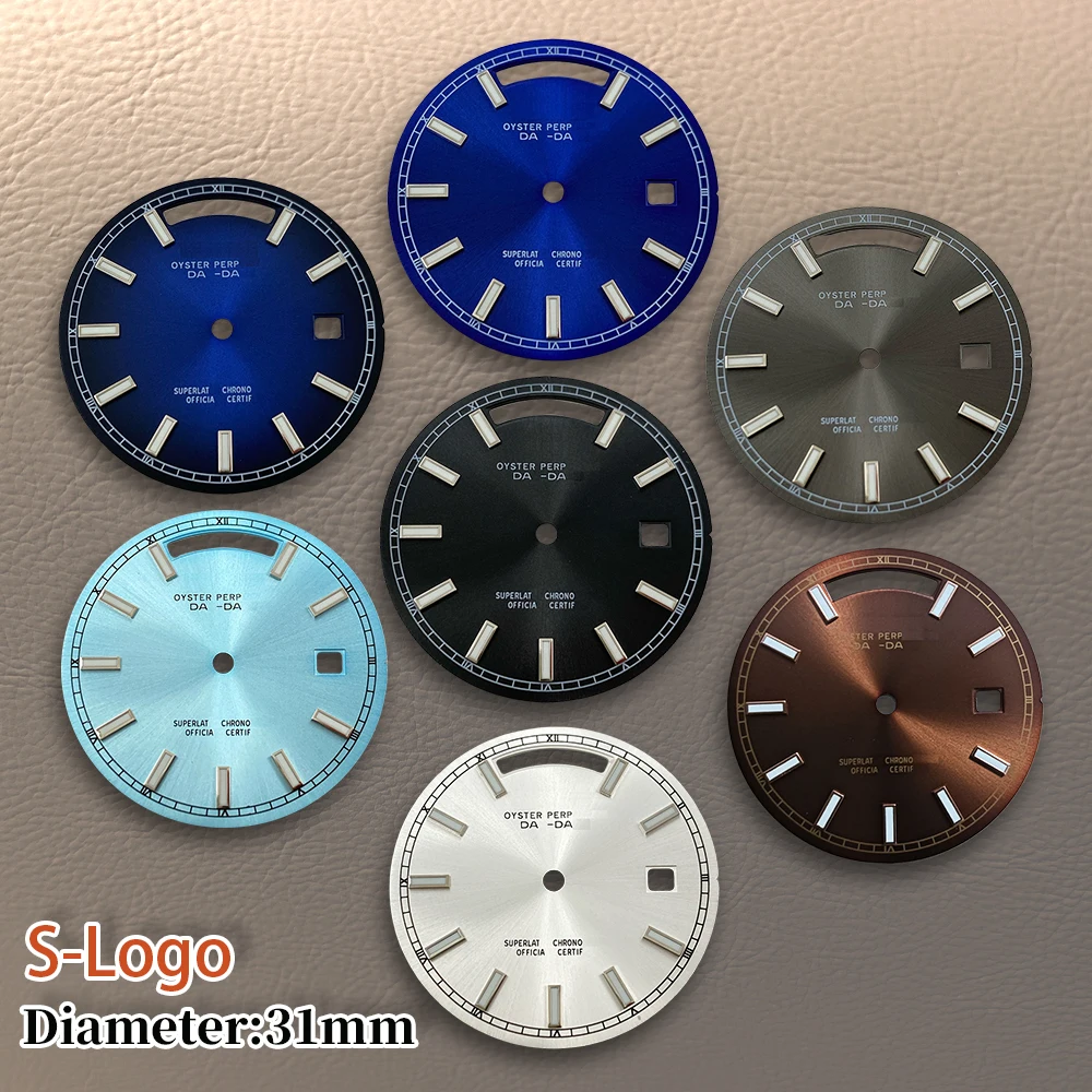 Quadrante verde con logo S da 31 mm adatto per movimento 8285 verde luminoso accessori per la modifica dell'orologio di alta qualità strumenti di riparazione