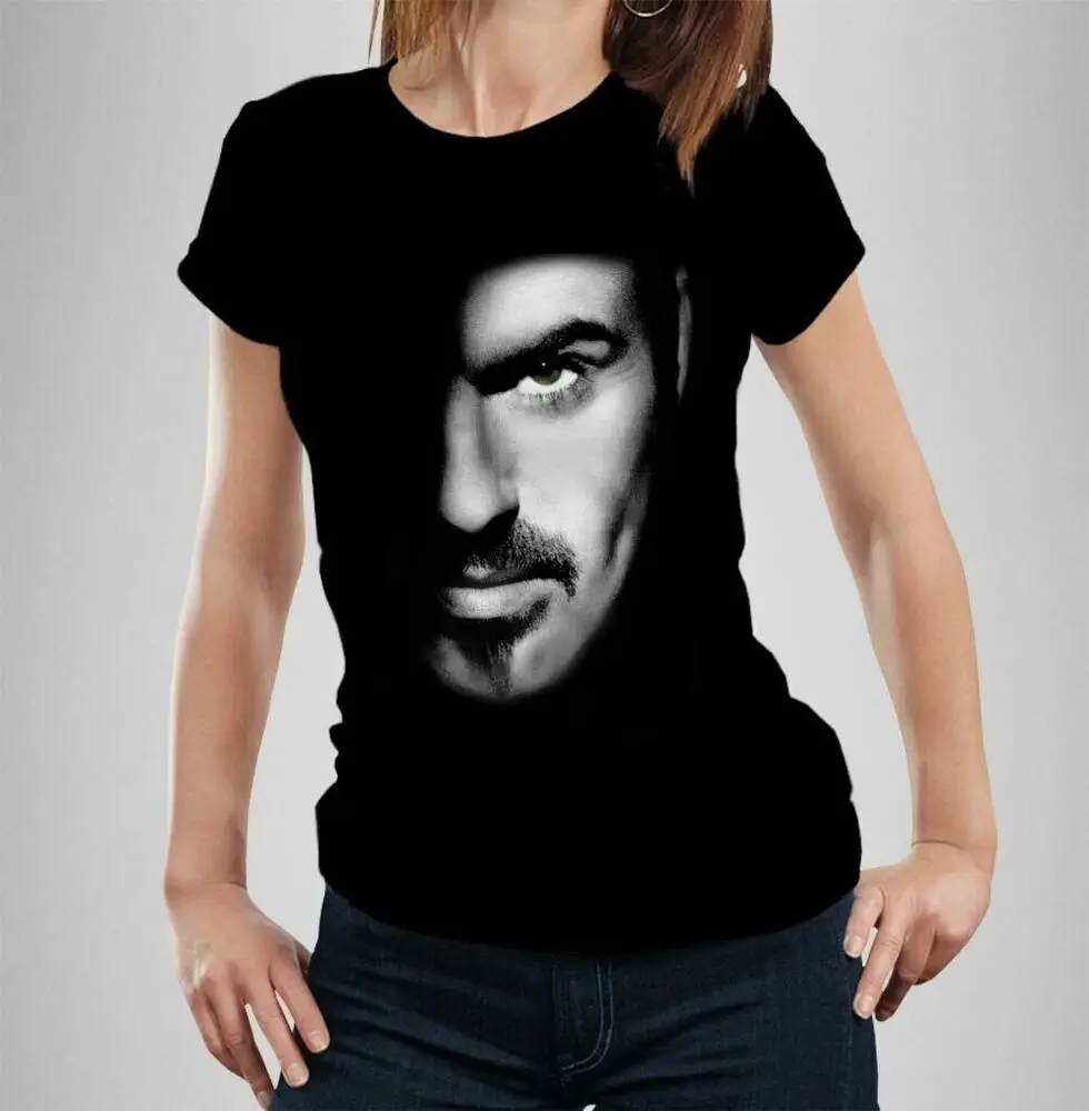 George Michael Ladies Fitted T-shirt - Closer Face - Womens