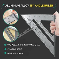 7Inch Triangle Ruler Measurement Tool Aluminium Alloy Carpenter Set Square Angle Woodworking Tools Try Square Triangular Metric