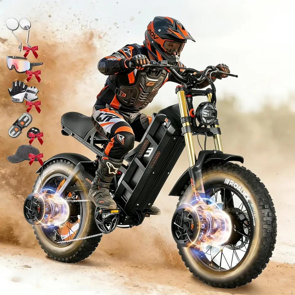2026  Romeo Pro 3 Latest-5600W Dual Motor Ebike,60V80AH Ebikes for Adults 50 MPH,250Miles Long Range Ebike,26"Fat Tire Ful