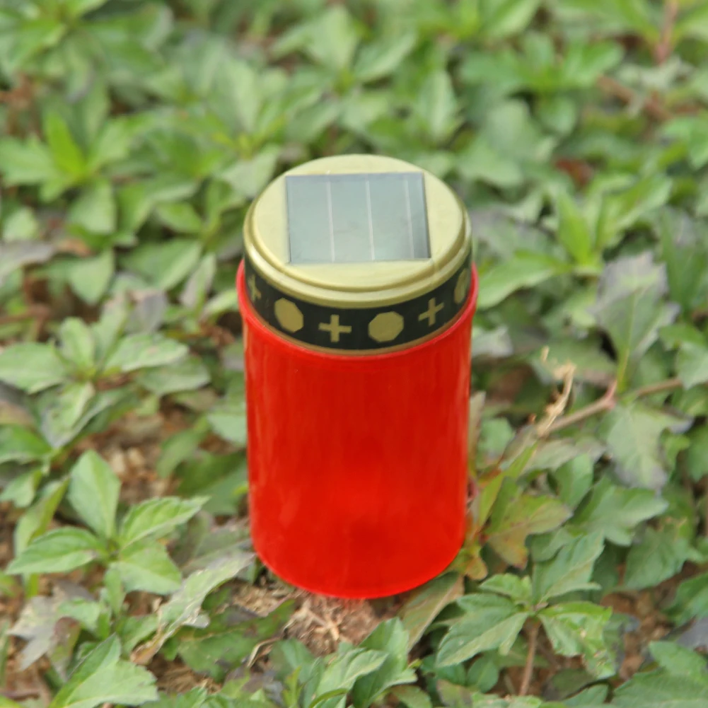 Cemetery Ritual Electronic LED Candle Lamp Flameless Solar Energy Decorative Tea Light Solar Powered Candle Light