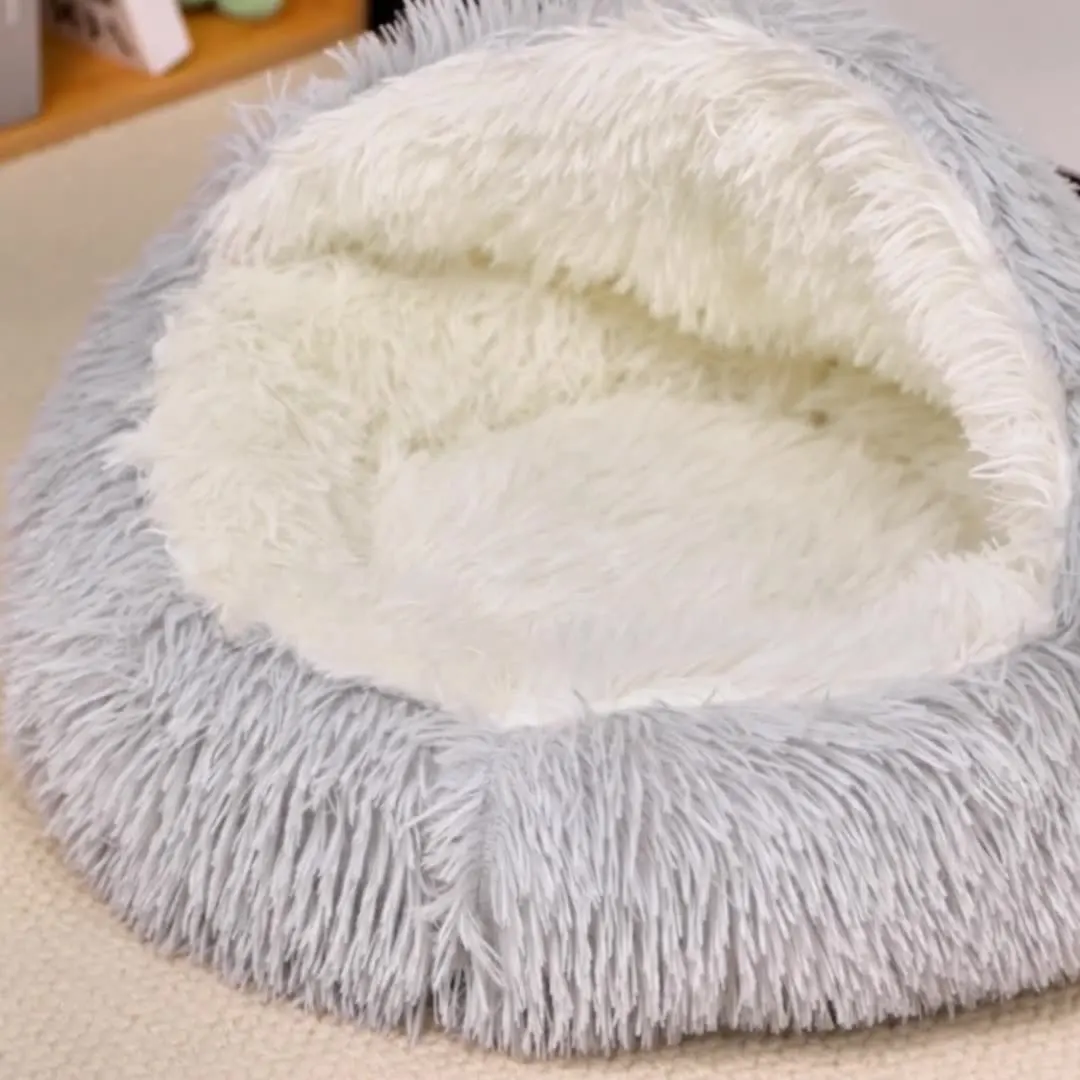 Cama nido cálida suave reversible para gatos y perros pequeños - imagen 3