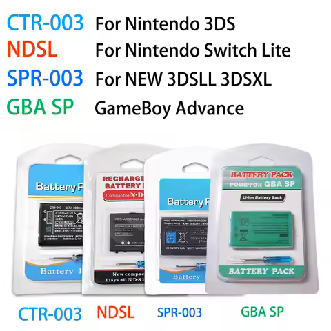 CTR-003 Host Battery NDSL SPR-003 3.7V Lithium Batteries for Nintendo NEW 3DSLL 3DSXL N3DS 2DS GBA SP Gameboy Game Console Cell