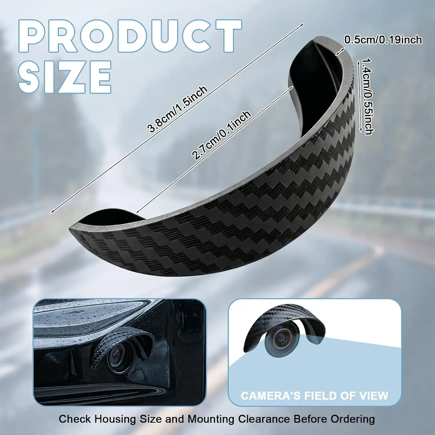 Universal 360° Rear View Backup Camera Rain Shield Rain Visor PVC Soft Rubber Protective Cover Waterproof Car Accessories