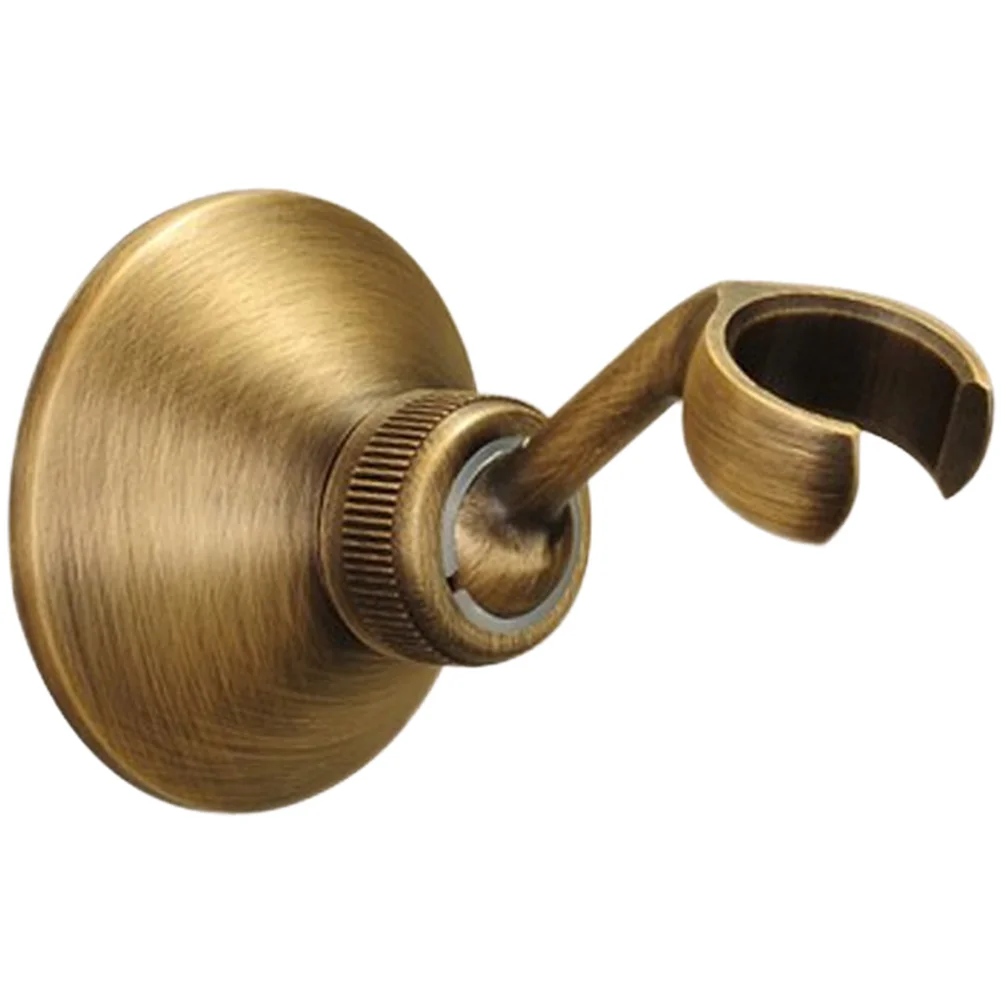 Gold Copper Adjustable Shower Head Holder Wall Mount Bracket For Bathroom Fixtures Handheld Sprayer Stand Height Support Tool