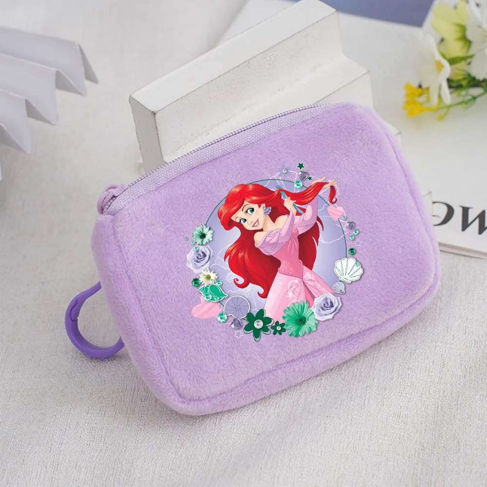 The Little Mermaid Coin Purse Mini Coin Key Bag Money Pocket Plush Wallet Kid Cartoon Moneybag Kawaii Birthday Gift Storage Bag