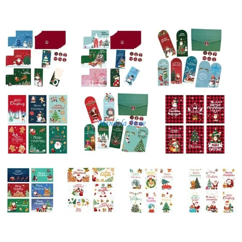 

U2JC Premium Christmas Greeting Card Recycled Paper Envelope Stickers Included Card