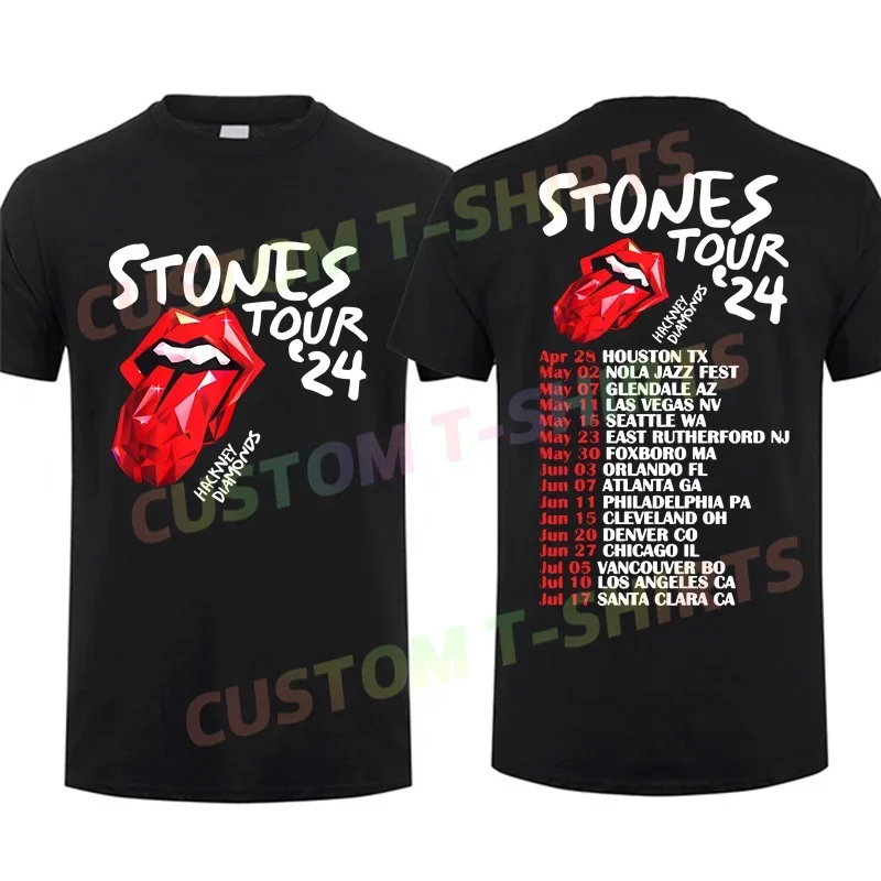 

2024 Men T Shirt Casual The Rolling Hackney Diamonds Tour 2024 Stones T-shirt Graphic Summer Sports 100% Cotton S-3XL Cool Tee