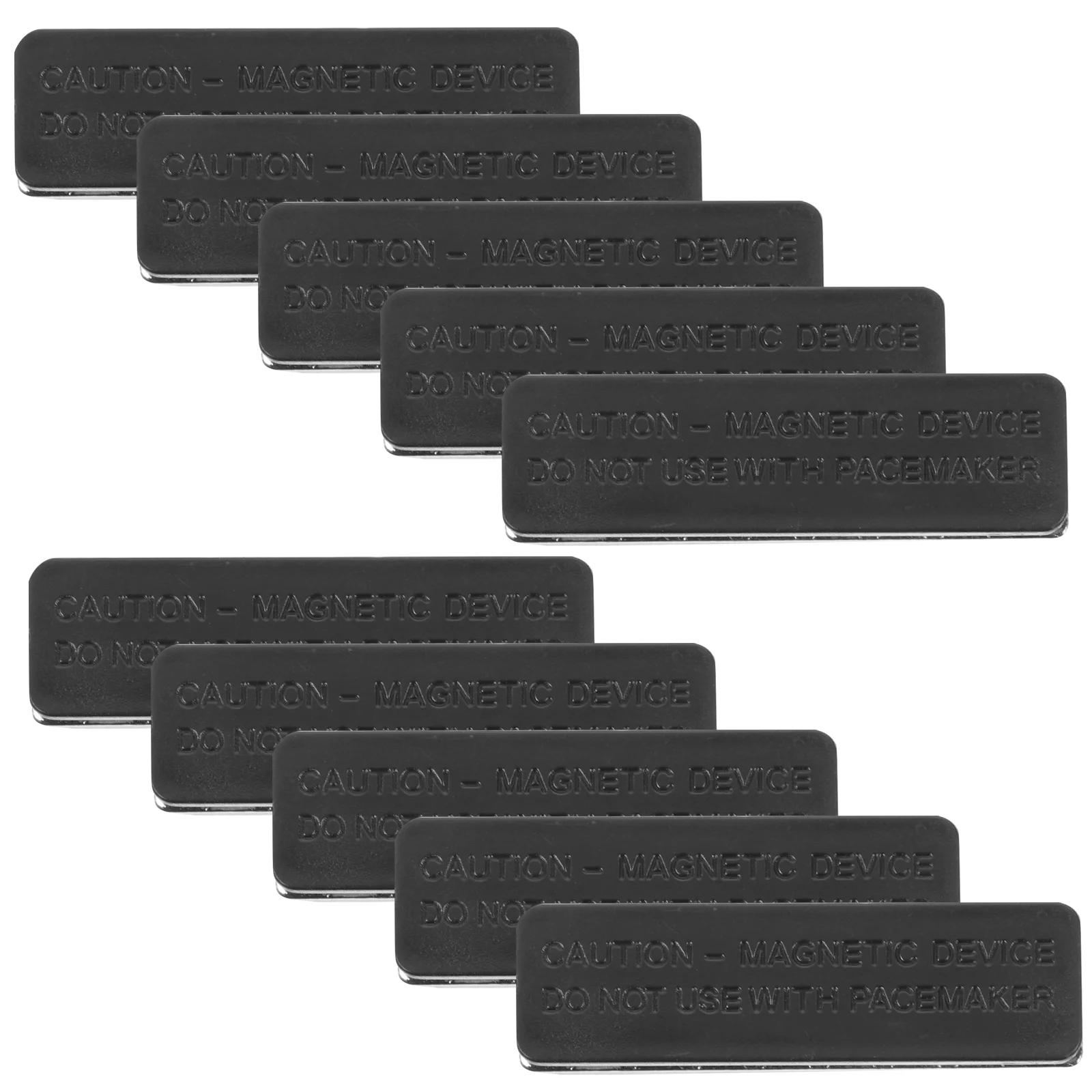 

10 Pcs Magnets Badge ID Holders Name Self-adhesive Blank for Black Tag Magnetic Backing