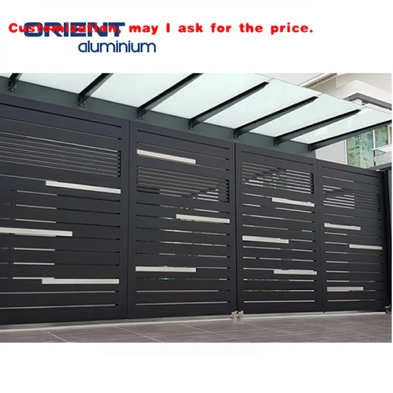 custom.Latest Outdoor Automatic Main Entrance Design Aluminum Driveway Bi Folding Gate House
