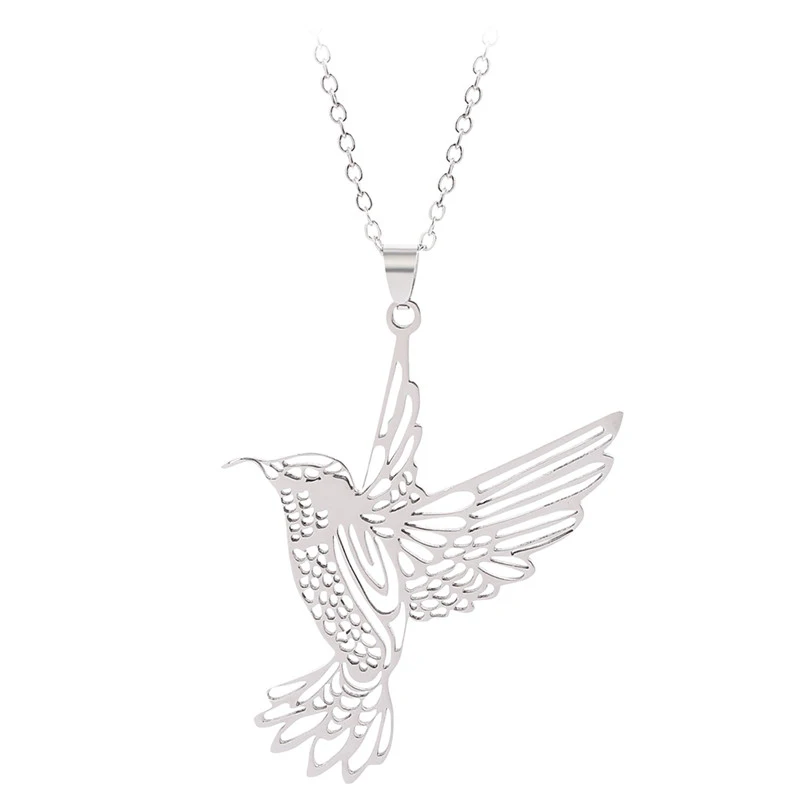 Hollow Animal Simple Necklace Stainless Steel Hummingbird Necklaces & Pendants Clavicle Chain Swallow Birds Necklace Collares