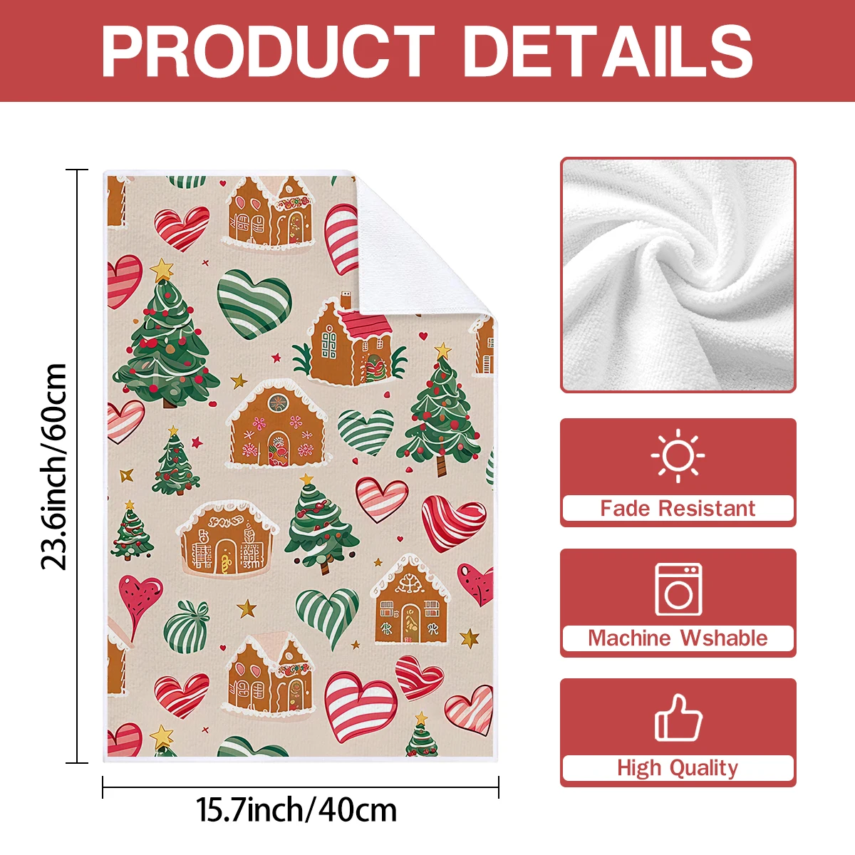 2/4pcs Christmas towels, Christmas tree and cookie designs, suitable for Christmas kitchen, living room, party decoration suppli