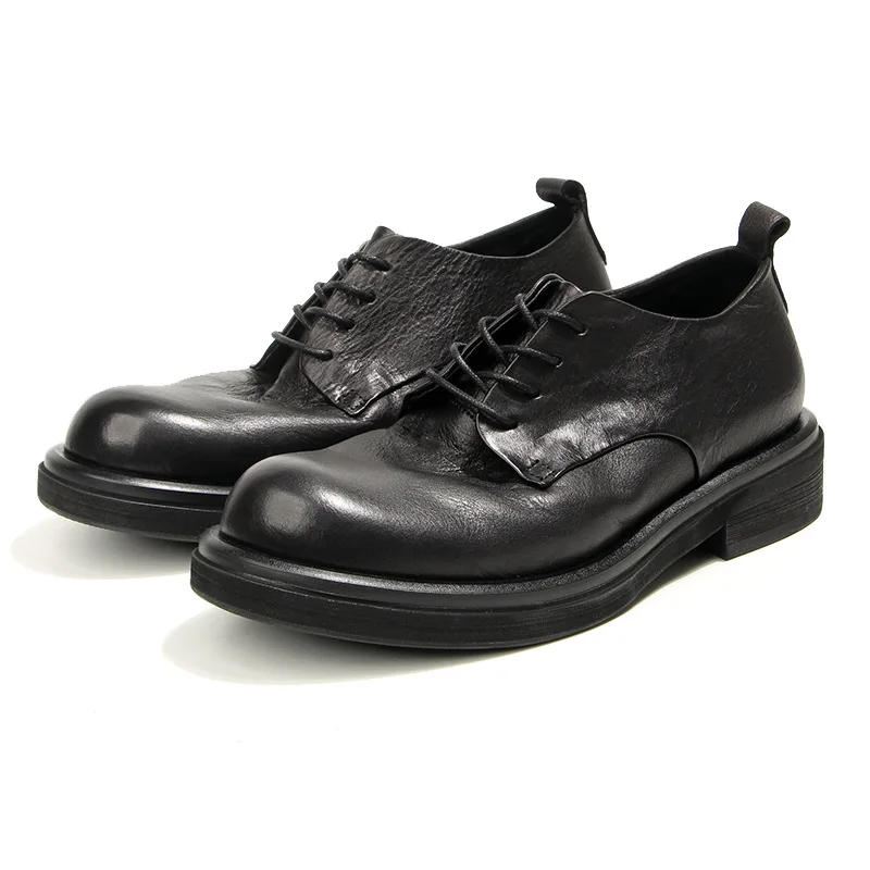 Sapato Retro Suave de Couro Genuíno Masculino, Sapatos Formais, Confortável, Artesanal, Diário, Casamento, Social, Luxo, Qualidade, Marca