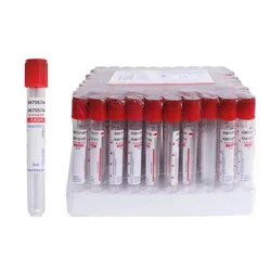 5ml Red No Additive Tube Blood Collection Tube Disposable Sterile Vacuum Blood Collection Tube 100Pcs a Pack